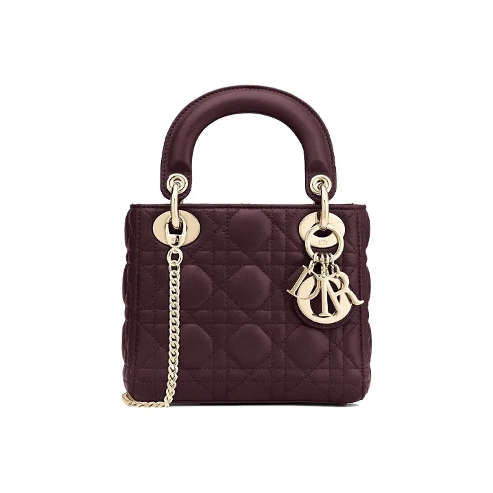 DIOR Lady Dior Sheepskin Dior Bag Shoulder Bag Crossbody Bag Handbag Mini Women's Fuchsia-0