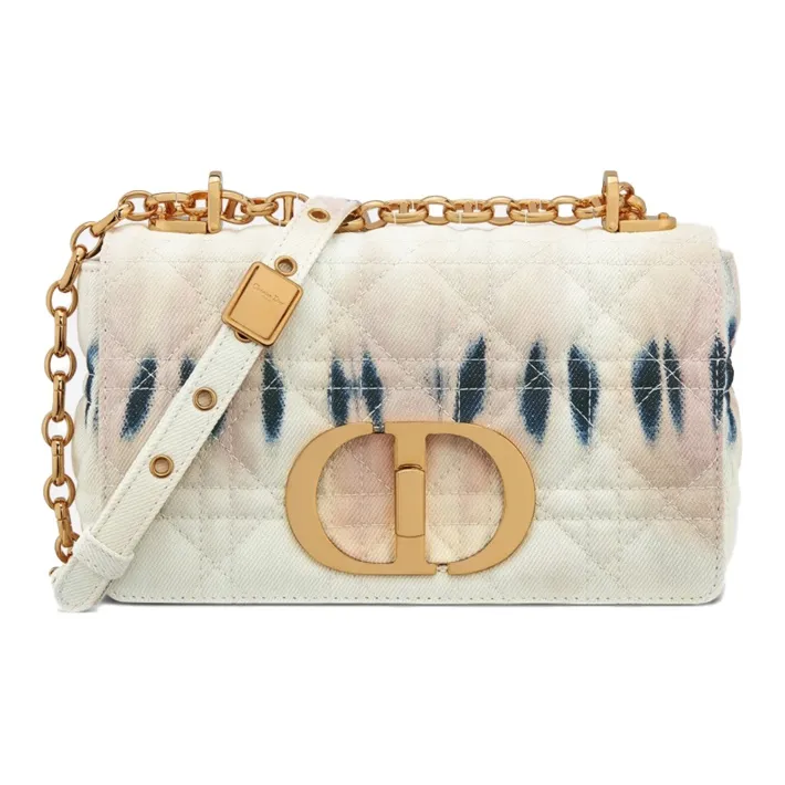 DIOR Caro Denim Crossbody Bag Shoulder Bag Women's White-0