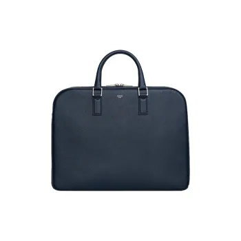 CELINE Cow Leather Briefcases Medium Size Men's Marine Blue