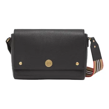 Burberry Note Calfskin Messenger Bag Shoulder Bag Crossbody Bag Regular Women's Black