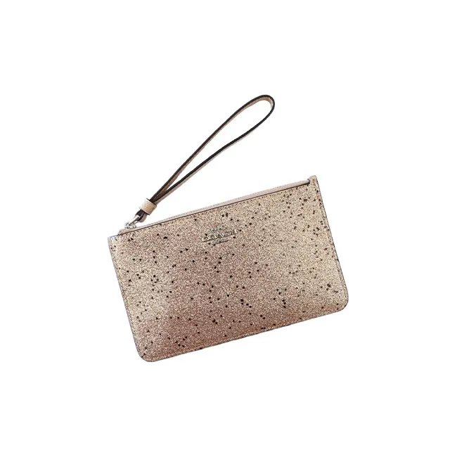 COACH Boxed Leather Clutch Card Holder Gift Box Set Women's Gold-2