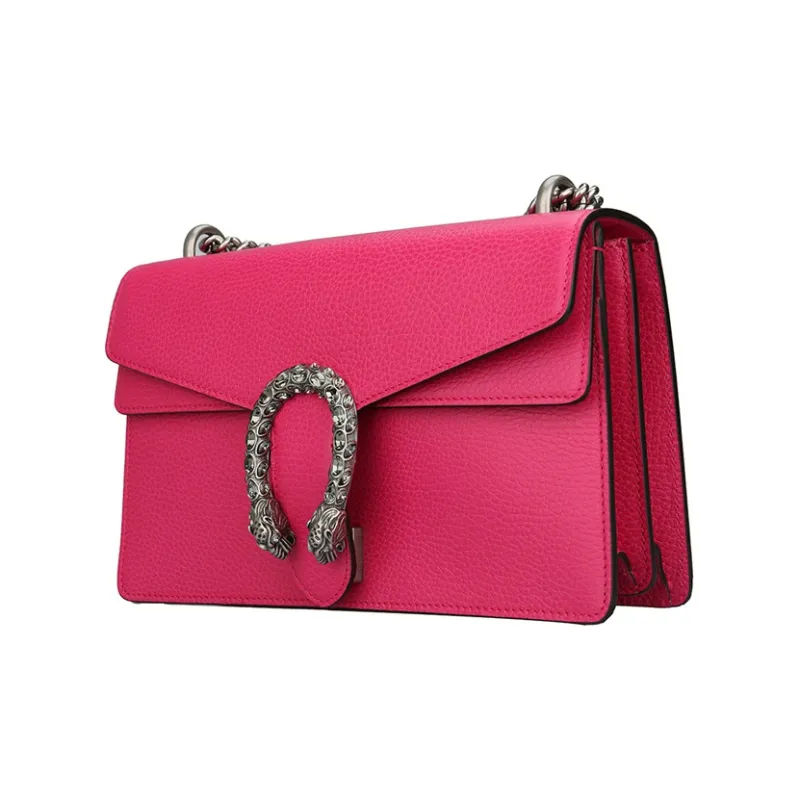 GUCCI Leather Wine God Treasure Single Shoulder Crossbody Bag Small Size Women's Fuchsia-1