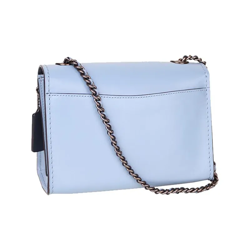 COACH Parker Leather Shoulder Bag, Crossbody Bag Mini Women's Blue-1