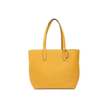 COACH Metropolitan Leather Crossbody Bag One Shoulder Computer Tote Handbag Large Size Women's Light Yellow