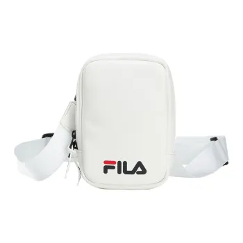 FILA Polyurethane Synthetic Leather Cell Phone Pouch, Shoulder Bag, Crossbody Bag Regular Unisex White