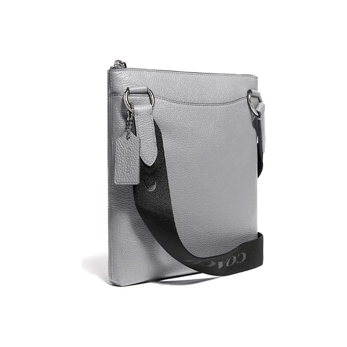 COACH Metropolitan Pebbled Leather Messenger Bag Shoulder Bag Crossbody Bag Medium Size Men's Silver Gray-1
