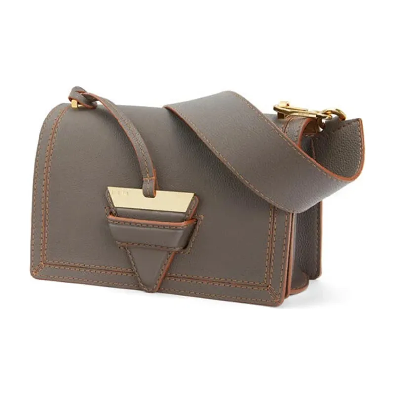 LOEWE Barcelona Soft Grained Calfskin Messenger Bag Handheld Shoulder Bag Crossbody Bag Small Size Women's Taupe-2