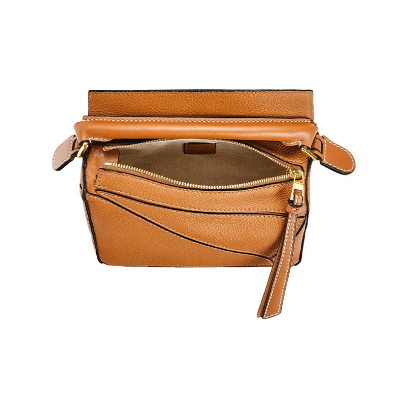 LOEWE Puzzle Calfskin Geometric Puzzle Bag, Handbag, Shoulder Bag, Crossbody Bag Mini Women's Light Caramel Brown-3