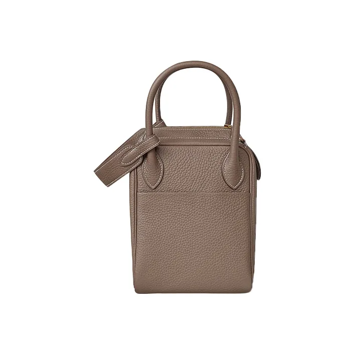 HERMES Lindy Clemence Bullock Leather One Shoulder Handbag Regular Women's 18 Etoupe Elephant Gray-2