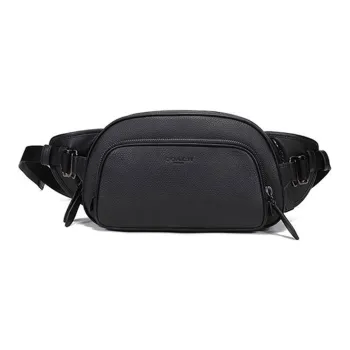 COACH Hitch Leather Sling Bag Small Size Men's Black