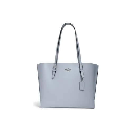 COACH Mollie Leather tote MONO Bag, Shopping Bag, tote MONO Handbag Large Size Women's Twilight Light Blue