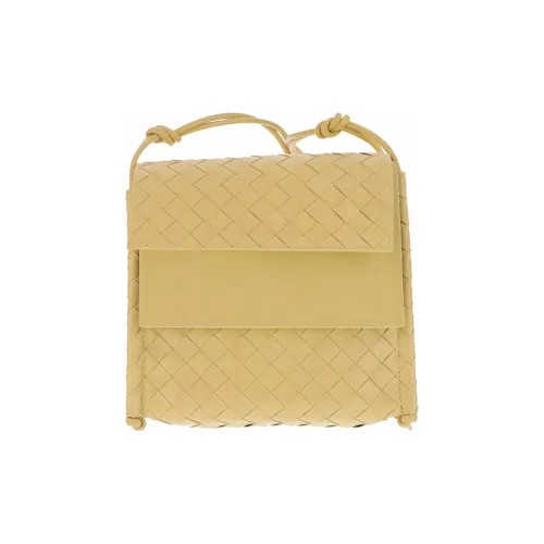 Bottega Veneta Lambskin Handbag Shoulder Bag Women's Beige
