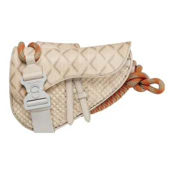 DIOR Canvas Saddle Bag Shoulder Bag Crossbody Bag Fanny Pack Sling Bag Men's Natural