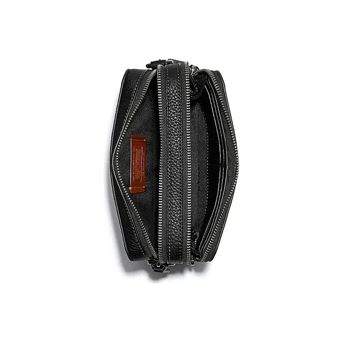 COACH Charter Leather Fanny Pack, Shoulder Bag, Crossbody Bag Regular Men's Black-2