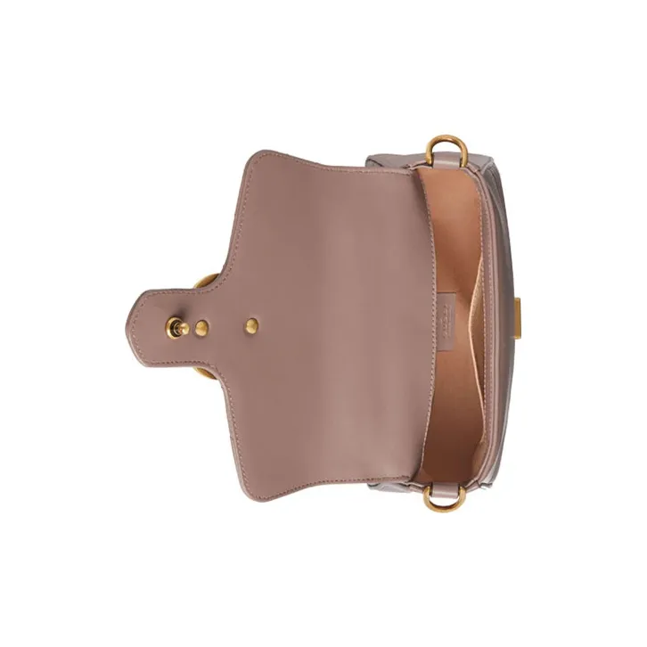 GUCCI GG Marmont Quilting Leather Messenger Bag Shoulder Bag Crossbody Bag Handbag Mini Women's Nude Pink-5
