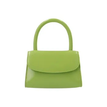By Far Mini Croco Leather Small Square Bag, Crossbody Bag, Handbag Regular Women's Green