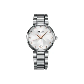 MIDO Baroncelli Automatic Mechanical Movement Women's Watch 33mm White Dial Stainless Steel Case Stainless Steel Strap