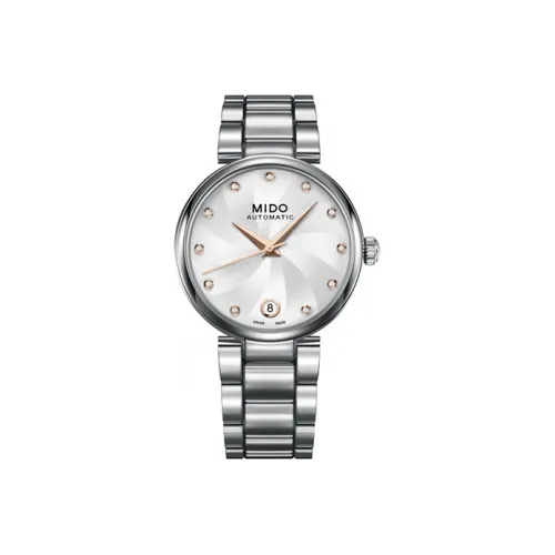 MIDO Baroncelli Automatic Mechanical Movement Women's Watch 33mm White Dial Stainless Steel Case Stainless Steel Strap