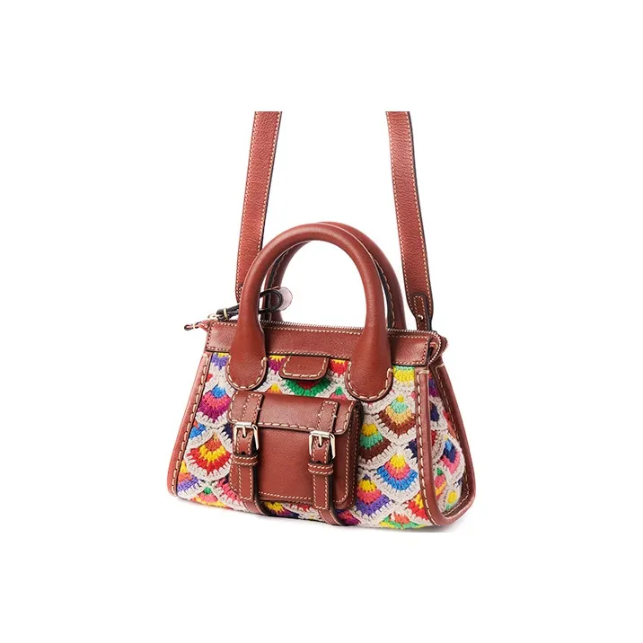 Chloe Edith Cow Leather Handbag Mini Women's Brown/Multicolor-2