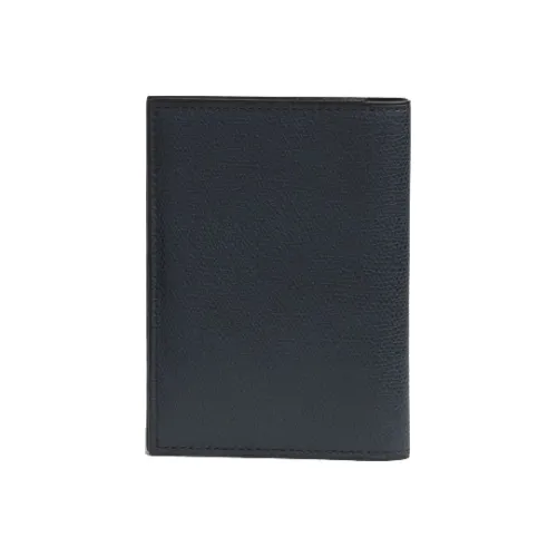 Valextra Cow Leather Passport Holder Unisex Dark Blue