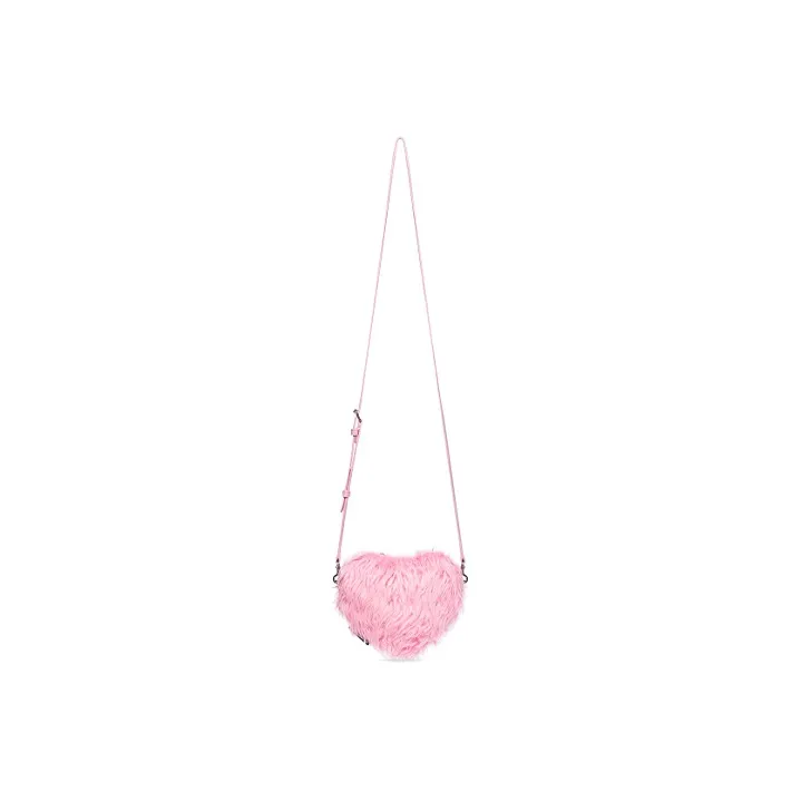 Balenciaga Faux Fur Coin Purse Clutch Regular Women's Pink-3