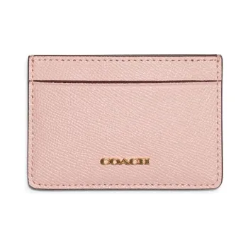 COACH Card Case Leather Clutch Card Holder Card Holder Women's Cherry Blossom Pink