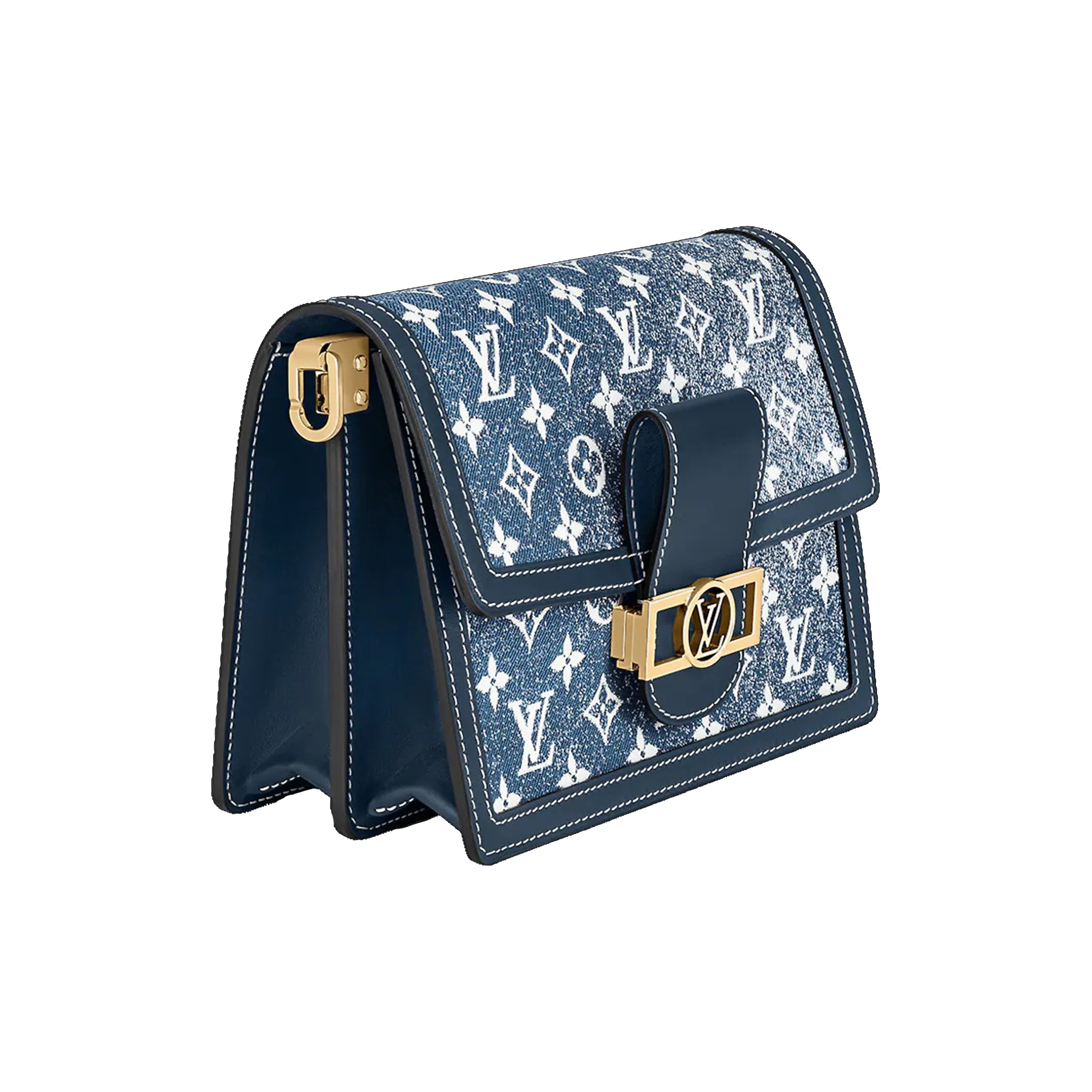 LOUIS VUITTON Dauphine Denim Handbag Shoulder Bag Medium