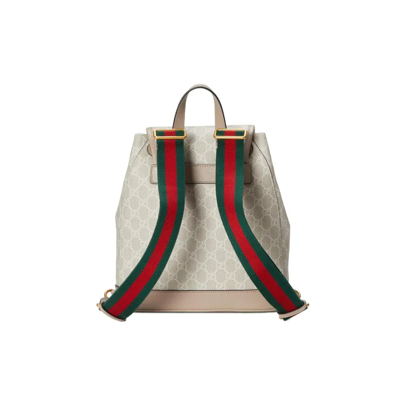 GUCCI GG Leather Backpack Unisex White/Beige-2