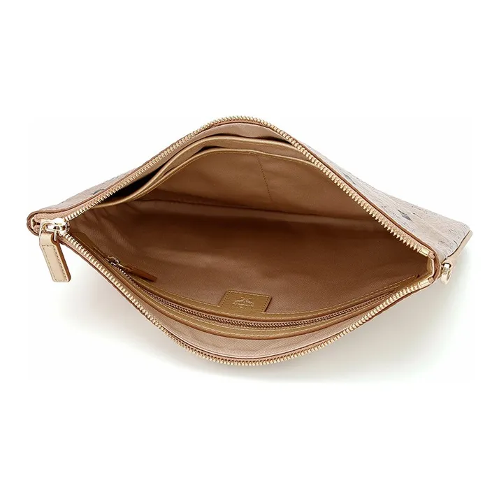 MCM Artificial Leather Clutch Small Size Women's Champagne Gold-5