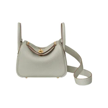 HERMES Lindy Clemence Bullock Leather Handbag Crossbody Bag Shoulder Bag Mini Women's Q1 Sauge Sage Green