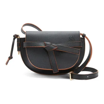 LOEWE Gate Cow Leather Bowknot Bag Crossbody Bag Mini Women's Black