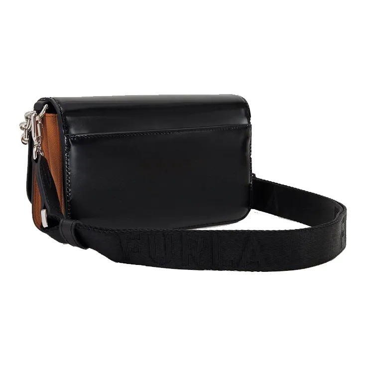Furla Splendida Leather Shoulder Bag, Portable Crossbody Bag Mini Women's Black-2