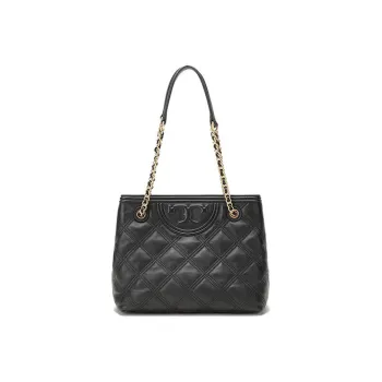 TORY BURCH Fleming Sheepskin Tote Bag, Shopping Bag, Shoulder Bag Regular Women's Black