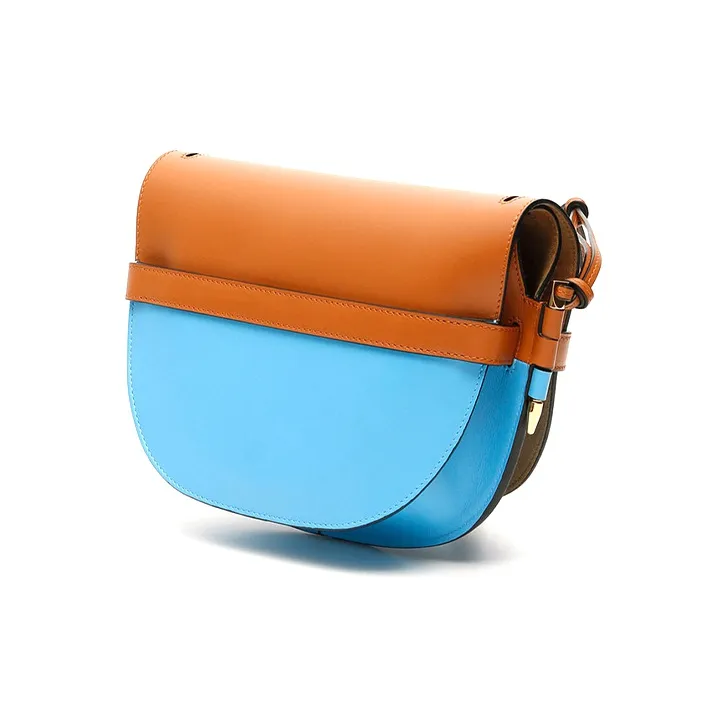 LOEWE Gate Cow Leather Handheld Crossbody Bag, Shoulder Bag Small Size Women's Blue Brown-1