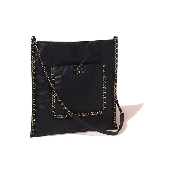 CHANEL 22c Early Spring Calfskin Tote Bag, Shopping Bag, Shoulder Bag, Crossbody Bag, Handbag Women's Black-1