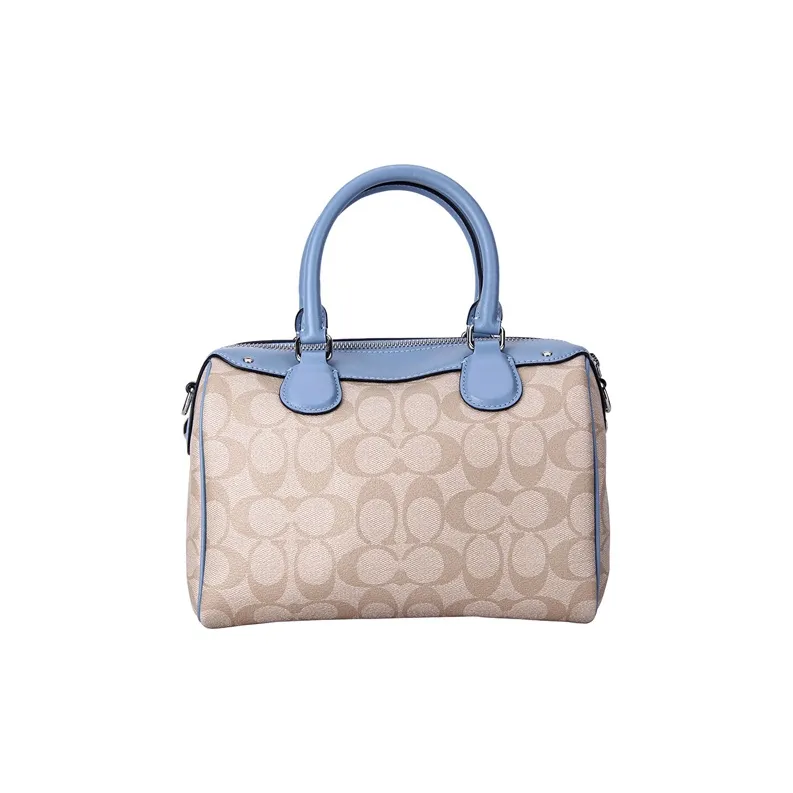 COACH Bennett Canvas With Leather One Shoulder Handbag Crossbody Bag Mini Women's Khaki Blue-2
