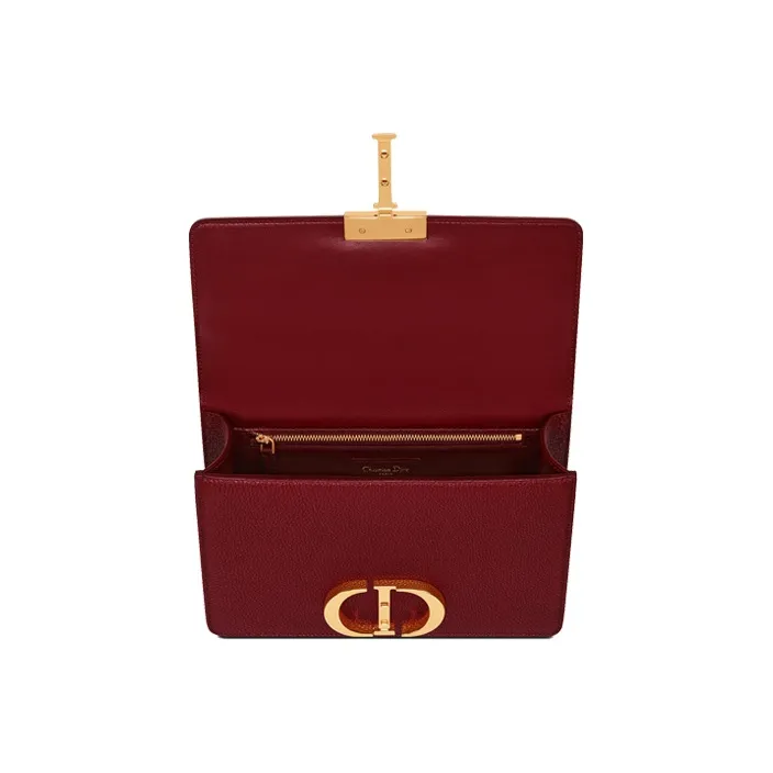 DIOR 30 Montaigne Collection Grained Calfskin Handbag, Shoulder Bag, Crossbody Bag Women's Brick Red-2