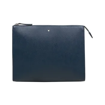 MONTBLANC Leather Clutch Regular Men's Marine Blue