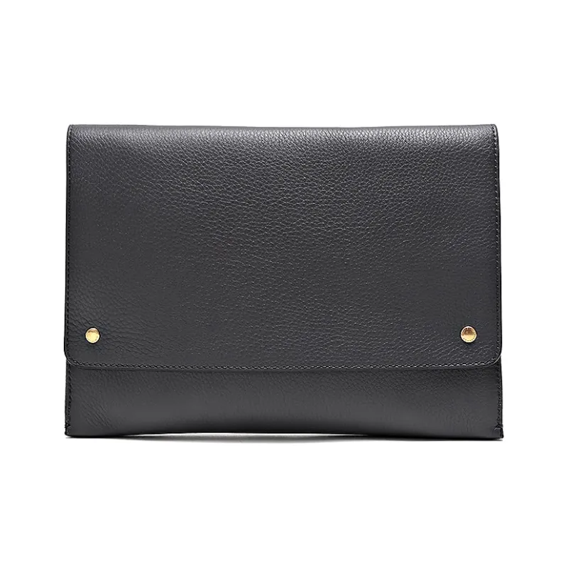 Burberry Leather Envelope Bag Shoulder Bag Crossbody Bag Women's Charcoal Gray-2