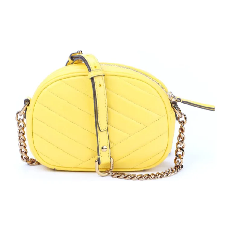 TORY BURCH Lambskin Camera Bag, Crossbody Bag, Shoulder Bag Women's Light Yellow-3