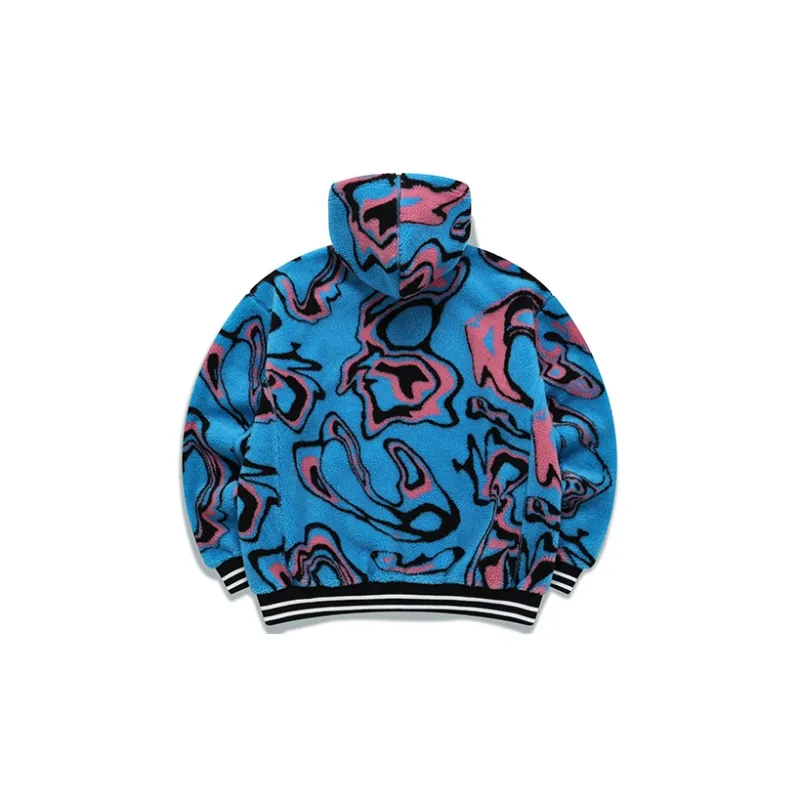 FILA FUSION x Marcelo Burlon Velvet feel Coat Unisex Blue Leopard Print-1