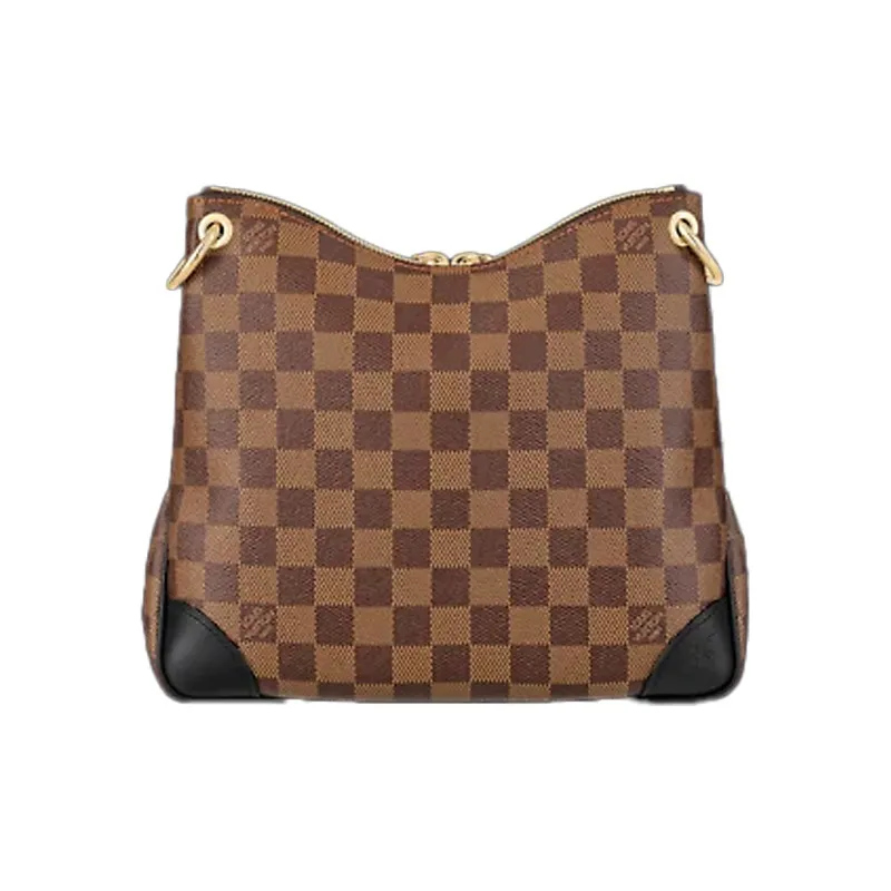 LOUIS VUITTON Odeon Canvas Shoulder Bag Women's Brown-3