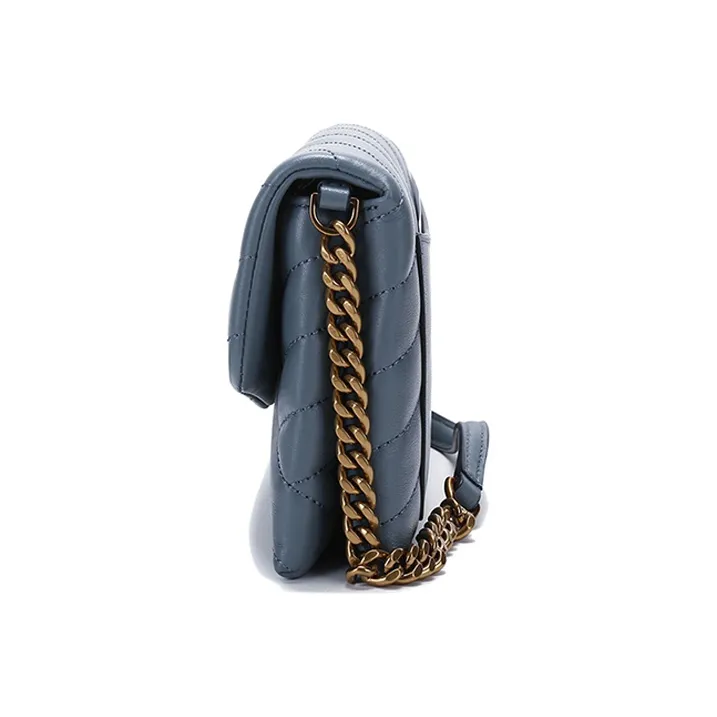 TORY BURCH Kira Sheepskin Crossbody Bag Wallet Shoulder Bag Women's Rainwater Blue-2