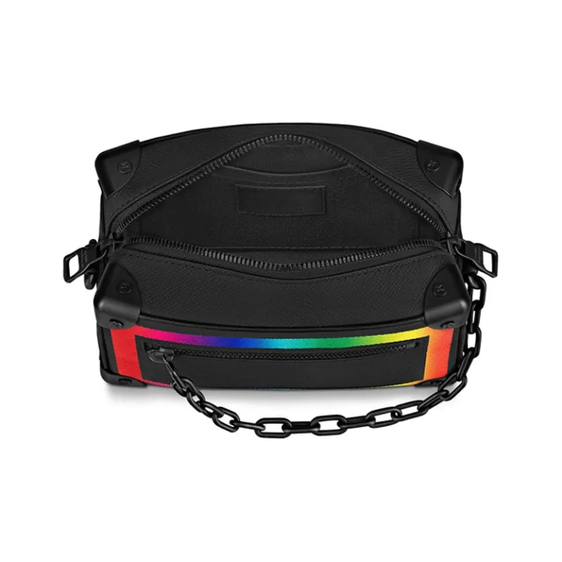LOUIS VUITTON Soft Trunk Taiga Mini Black/Rainbow-3