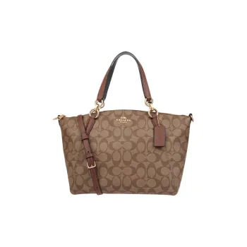 COACH Kelsey PVC One Shoulder Handbags Large Size Women's Brown