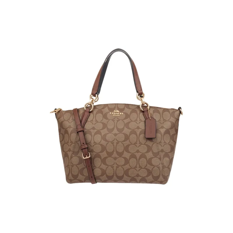 COACH Kelsey PVC One Shoulder Handbags Large Size Women's Brown-0