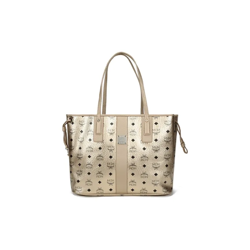 MCM Liz Visetos Coated Canvas Combo Bag Tote Bag Shopping Bag Handbag Shoulder Bag Women's Champagne Gold-1