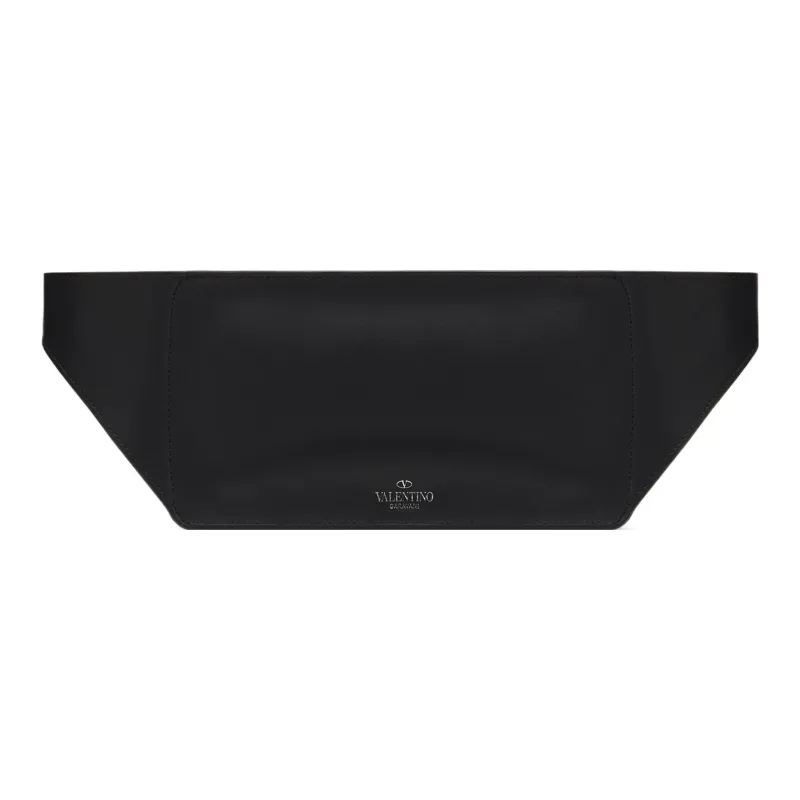 Valentino VLTN Cow Leather Sling Bag, Shoulder Bag, Crossbody Bag, Fanny Pack Men's Black-2