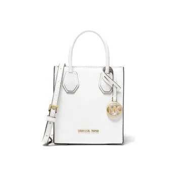 MICHAEL KORS Mercer Leather Portable Trunk Bag, Shoulder Bag, Crossbody Bag Mini Women's Pure White