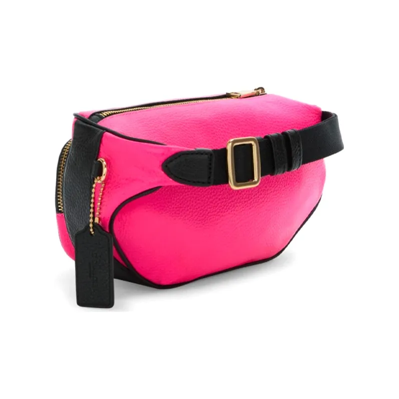 COACH CourtBelt Pebbled Leather Fanny Pack Small Size Unisex Neon Pink-1
